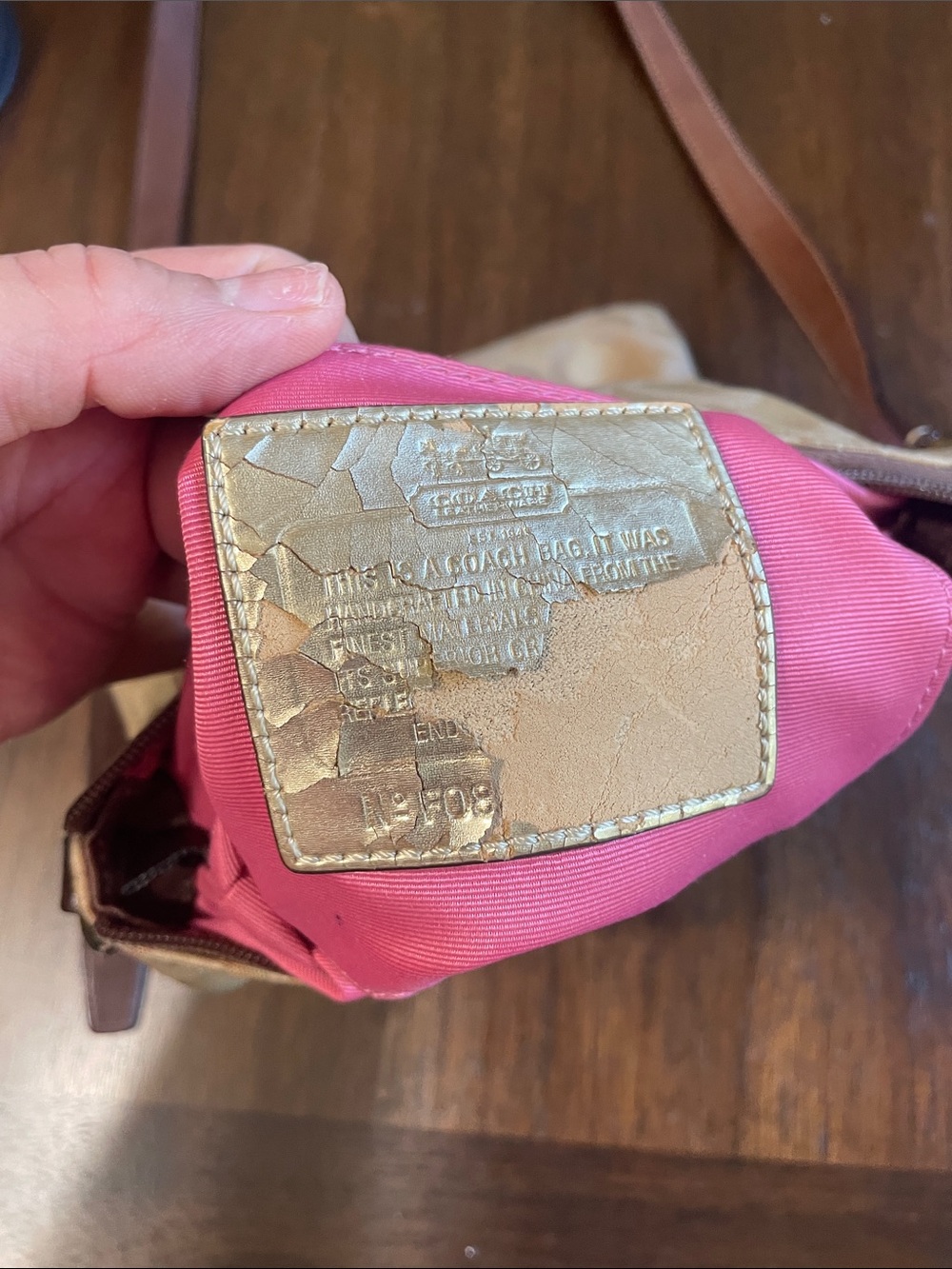 Coach Signature Canvas Crossbody in Khaki and Brown - Picture 9 of 12